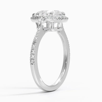 2.20 Karat Damla Halo Tasarım Tektaş Laboratuvar Pırlanta Yüzük 18K  -Vittora - Bold Diamonds