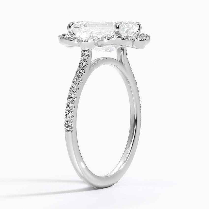 2,20 Karat Emerald Halo Tasarım Tektaş Laboratuvar Pırlanta Yüzük 18K -Coronna - Bold Diamonds