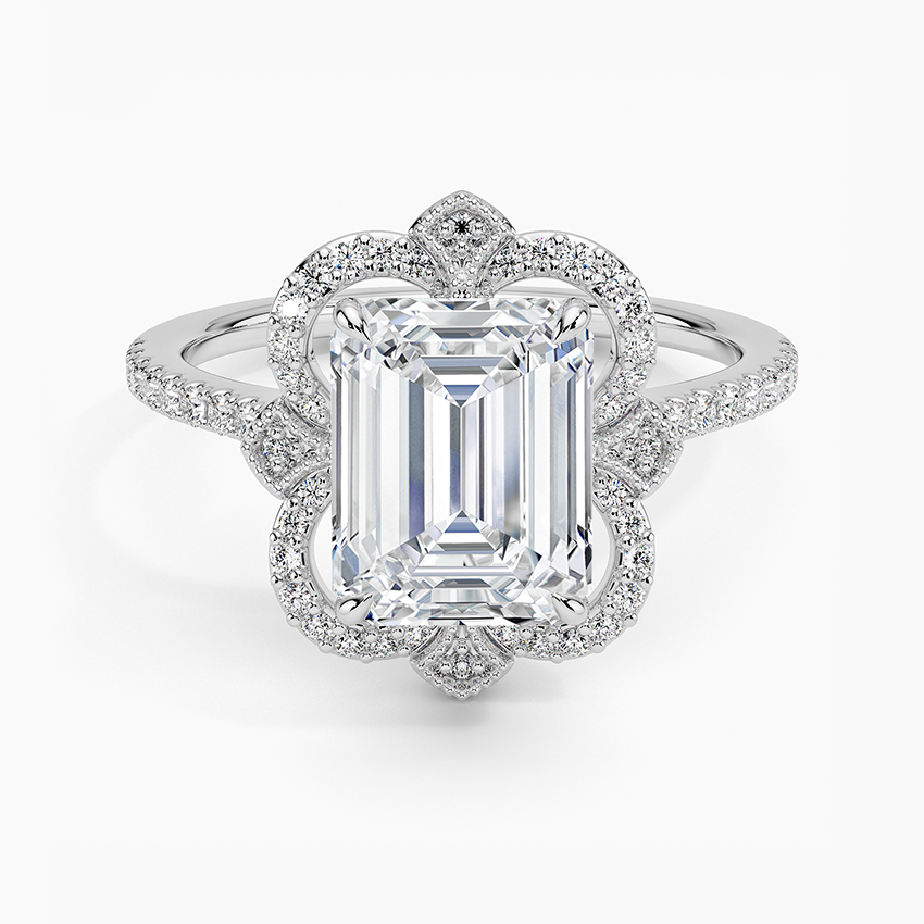 2,20 Karat Emerald Halo Tasarım Tektaş Laboratuvar Pırlanta Yüzük 18K -Coronna - Bold Diamonds