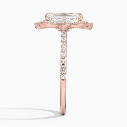 2,20 Karat Emerald Halo Tasarım Tektaş Laboratuvar Pırlanta Yüzük 18K -Coronna - Bold Diamonds