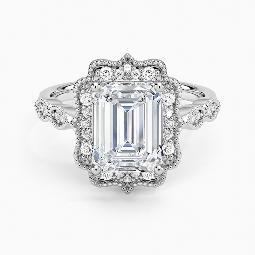 2,20 Karat Emerald Halo Tasarım Tektaş Laboratuvar Pırlanta Yüzük 18K - Radiara - Bold Diamonds