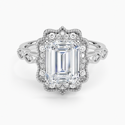 2,20 Karat Emerald Halo Tasarım Tektaş Laboratuvar Pırlanta Yüzük 18K - Radiara - Bold Diamonds