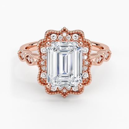 2,20 Karat Emerald Halo Tasarım Tektaş Laboratuvar Pırlanta Yüzük 18K - Radiara - Bold Diamonds