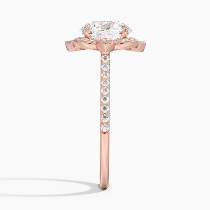 2,20 Karat Halo Tasarım Tektaş Laboratuvar Pırlanta Yüzük 18K -Coronna - Bold Diamonds