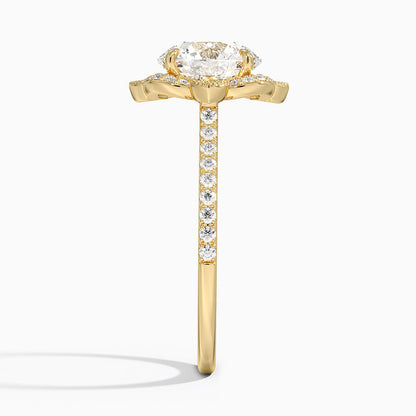 2,20 Karat Halo Tasarım Tektaş Laboratuvar Pırlanta Yüzük 18K -Coronna - Bold Diamonds