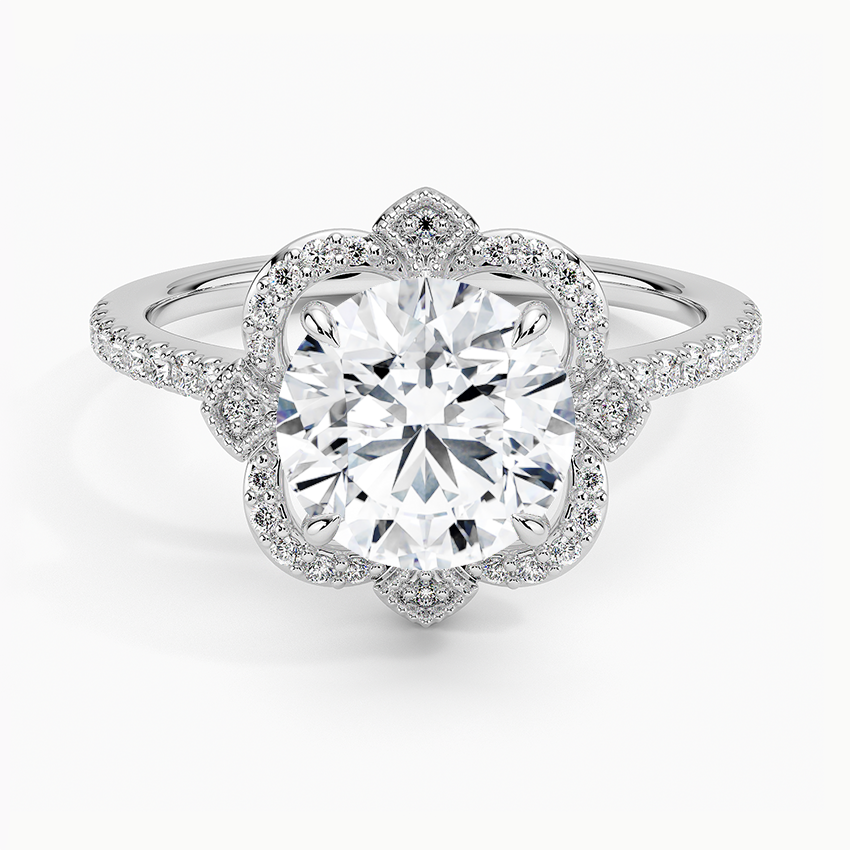 2,20 Karat Halo Tasarım Tektaş Laboratuvar Pırlanta Yüzük 18K -Coronna - Bold Diamonds