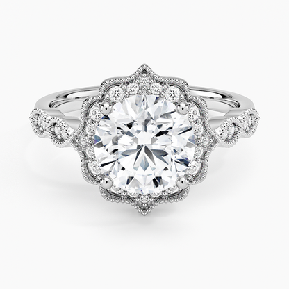 2,20 Karat Halo Tasarım Tektaş Laboratuvar Pırlanta Yüzük 18K -Radiara - Bold Diamonds