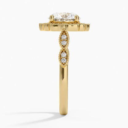 2,20 Karat Halo Tasarım Tektaş Laboratuvar Pırlanta Yüzük 18K -Radiara - Bold Diamonds