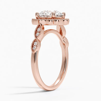 2,20 Karat Halo Tasarım Tektaş Laboratuvar Pırlanta Yüzük 18K -Radiara - Bold Diamonds