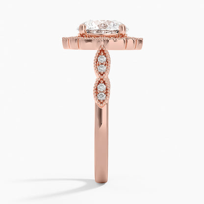 2,20 Karat Halo Tasarım Tektaş Laboratuvar Pırlanta Yüzük 18K -Radiara - Bold Diamonds