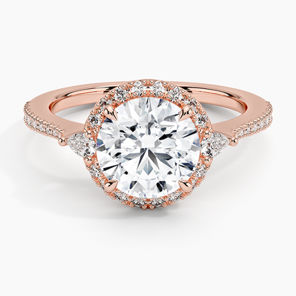 2.20 Karat Halo Tasarım Tektaş Laboratuvar Pırlanta Yüzük 18k  -Vittora - Bold Diamonds