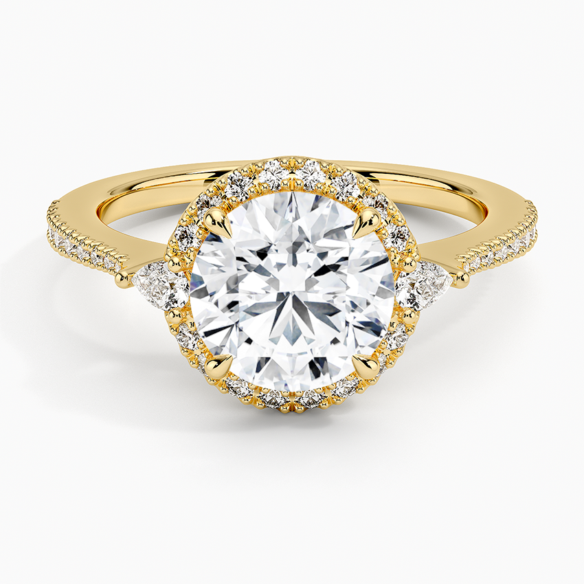 2.20 Karat Halo Tasarım Tektaş Laboratuvar Pırlanta Yüzük 18k  -Vittora - Bold Diamonds