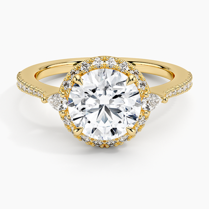 2.20 Karat Halo Tasarım Tektaş Laboratuvar Pırlanta Yüzük 18k  -Vittora - Bold Diamonds