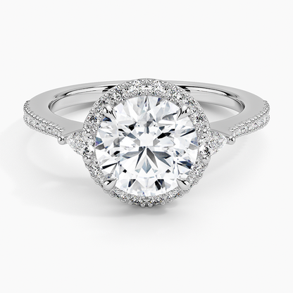2.20 Karat Halo Tasarım Tektaş Laboratuvar Pırlanta Yüzük 18k  -Vittora - Bold Diamonds
