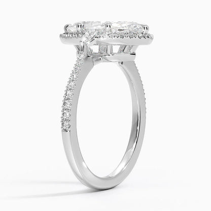 2.20 Karat Marquise Halo Tasarım Tektaş Laboratuvar Pırlanta Yüzük 18K  -Vittora - Bold Diamonds