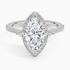 2.20 Karat Marquise Halo Tasarım Tektaş Laboratuvar Pırlanta Yüzük 18K  -Vittora - Bold Diamonds