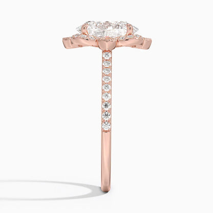2,20 Karat Oval Halo Tasarım Tektaş Laboratuvar Pırlanta Yüzük 18K -Coronna - Bold Diamonds