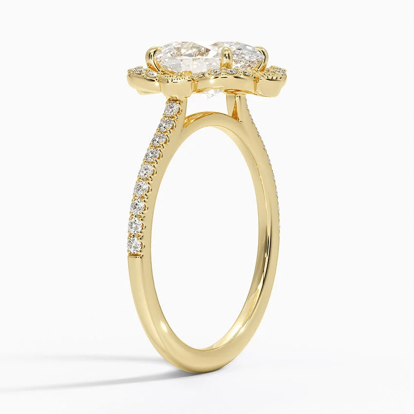 2,20 Karat Oval Halo Tasarım Tektaş Laboratuvar Pırlanta Yüzük 18K -Coronna - Bold Diamonds