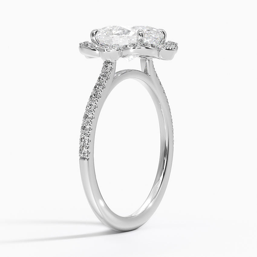 2,20 Karat Oval Halo Tasarım Tektaş Laboratuvar Pırlanta Yüzük 18K -Coronna - Bold Diamonds