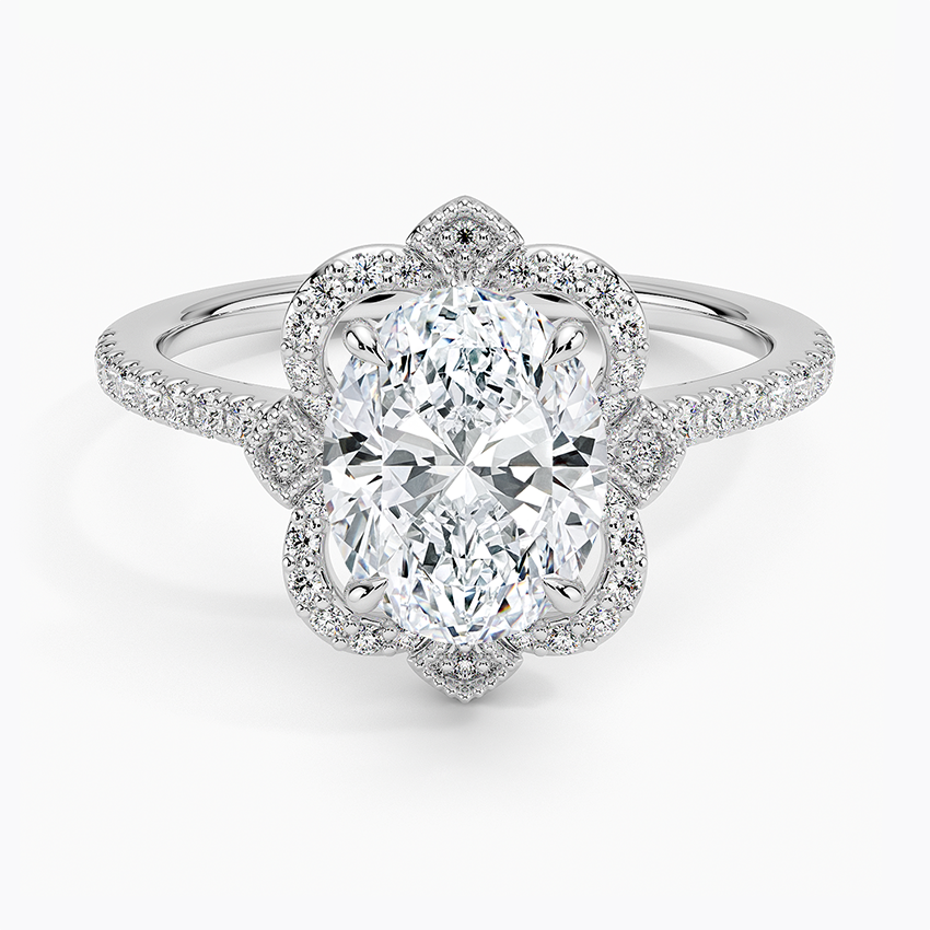 2,20 Karat Oval Halo Tasarım Tektaş Laboratuvar Pırlanta Yüzük 18K -Coronna - Bold Diamonds