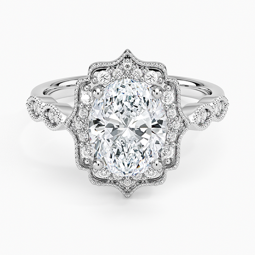 2,20 Karat Oval Halo Tasarım Tektaş Laboratuvar Pırlanta Yüzük 18K -Radiara - Bold Diamonds