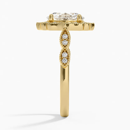 2,20 Karat Oval Halo Tasarım Tektaş Laboratuvar Pırlanta Yüzük 18K -Radiara - Bold Diamonds
