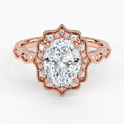 2,20 Karat Oval Halo Tasarım Tektaş Laboratuvar Pırlanta Yüzük 18K -Radiara - Bold Diamonds