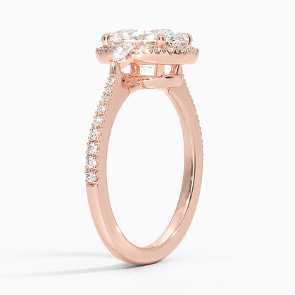2.20 Karat Oval Halo Tasarım Tektaş Laboratuvar Pırlanta Yüzük  18k -Vittora - Bold Diamonds
