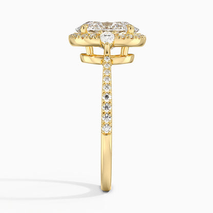 2.20 Karat Oval Halo Tasarım Tektaş Laboratuvar Pırlanta Yüzük  18k -Vittora - Bold Diamonds