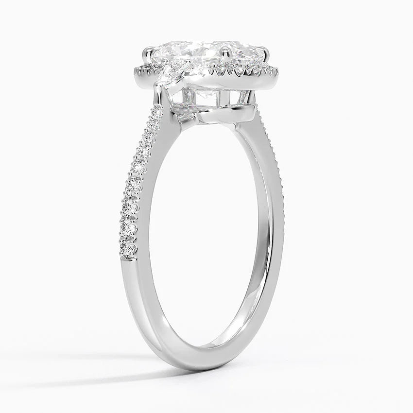 2.20 Karat Oval Halo Tasarım Tektaş Laboratuvar Pırlanta Yüzük  18k -Vittora - Bold Diamonds