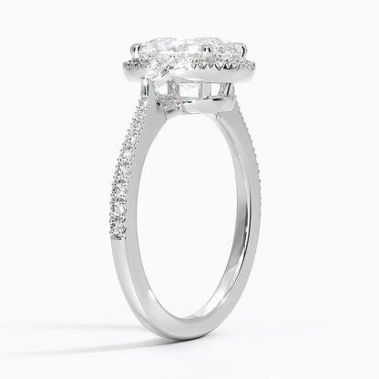 2.20 Karat Oval Halo Tasarım Tektaş Laboratuvar Pırlanta Yüzük  18k -Vittora - Bold Diamonds