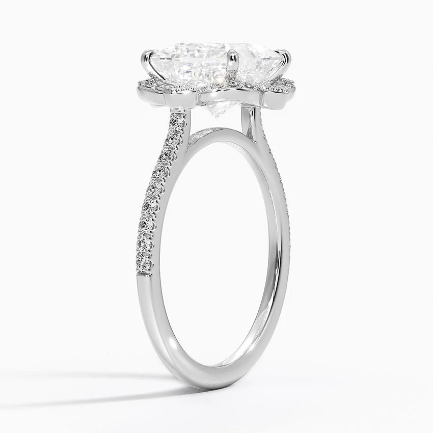 2,20 Karat Prenses Halo Tasarım Tektaş Laboratuvar Pırlanta Yüzük 18K -Coronna - Bold Diamonds