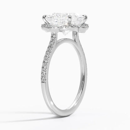 2,20 Karat Prenses Halo Tasarım Tektaş Laboratuvar Pırlanta Yüzük 18K -Coronna - Bold Diamonds