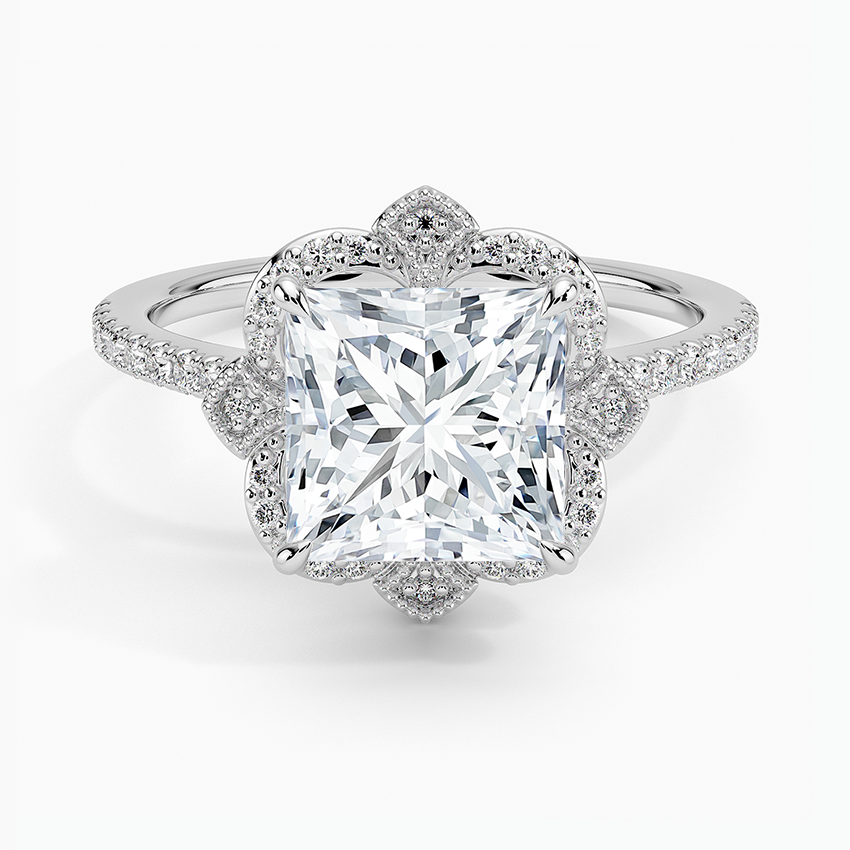 2,20 Karat Prenses Halo Tasarım Tektaş Laboratuvar Pırlanta Yüzük 18K -Coronna - Bold Diamonds