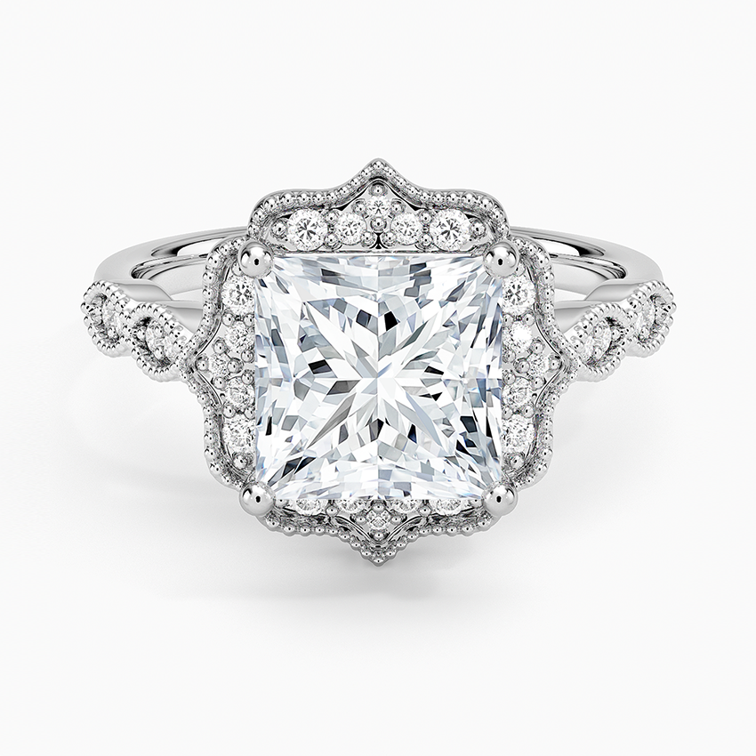 2,20 Karat Prenses Halo Tasarım Tektaş Laboratuvar Pırlanta Yüzük 18K -Radiara - Bold Diamonds