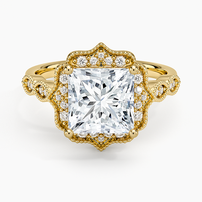 2,20 Karat Prenses Halo Tasarım Tektaş Laboratuvar Pırlanta Yüzük 18K -Radiara - Bold Diamonds