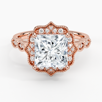 2,20 Karat Prenses Halo Tasarım Tektaş Laboratuvar Pırlanta Yüzük 18K -Radiara - Bold Diamonds