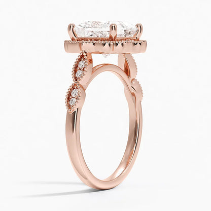 2,20 Karat Prenses Halo Tasarım Tektaş Laboratuvar Pırlanta Yüzük 18K -Radiara - Bold Diamonds