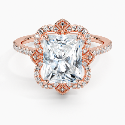 2,20 Karat Radiant Halo Tasarım Tektaş Laboratuvar Pırlanta Yüzük 18K -Coronna - Bold Diamonds