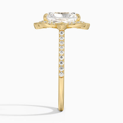 2,20 Karat Radiant Halo Tasarım Tektaş Laboratuvar Pırlanta Yüzük 18K -Coronna - Bold Diamonds