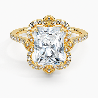 2,20 Karat Radiant Halo Tasarım Tektaş Laboratuvar Pırlanta Yüzük 18K -Coronna - Bold Diamonds