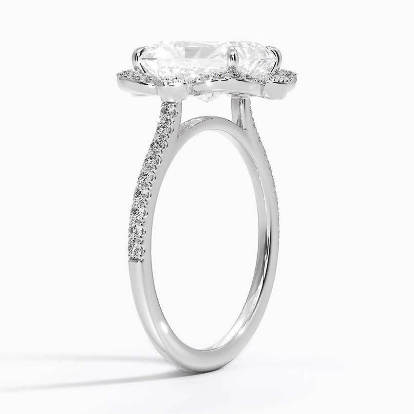 2,20 Karat Radiant Halo Tasarım Tektaş Laboratuvar Pırlanta Yüzük 18K -Coronna - Bold Diamonds