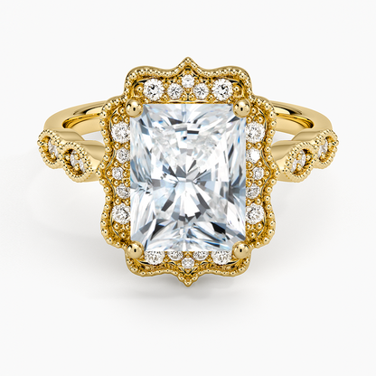 2,20 Karat Radiant Halo Tasarım Tektaş Laboratuvar Pırlanta Yüzük 18K -Radiara - Bold Diamonds