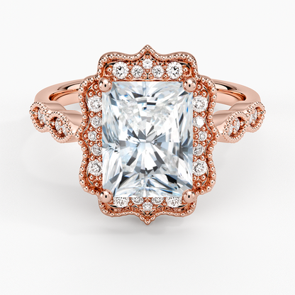 2,20 Karat Radiant Halo Tasarım Tektaş Laboratuvar Pırlanta Yüzük 18K -Radiara - Bold Diamonds