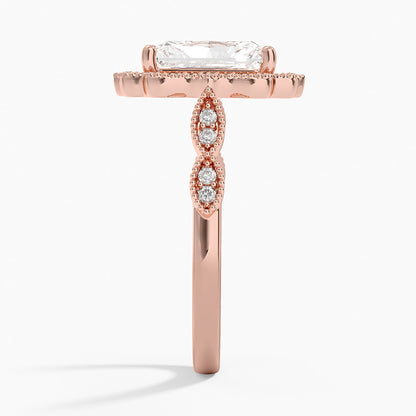2,20 Karat Radiant Halo Tasarım Tektaş Laboratuvar Pırlanta Yüzük 18K -Radiara - Bold Diamonds
