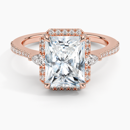 2.20 Karat Radiant Halo Tasarım Tektaş Laboratuvar Pırlanta Yüzük  18K  -Vittora - Bold Diamonds