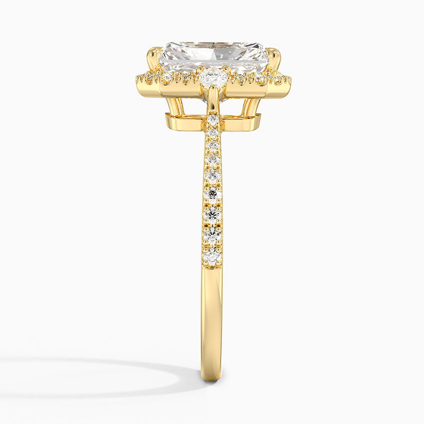 2.20 Karat Radiant Halo Tasarım Tektaş Laboratuvar Pırlanta Yüzük  18K  -Vittora - Bold Diamonds
