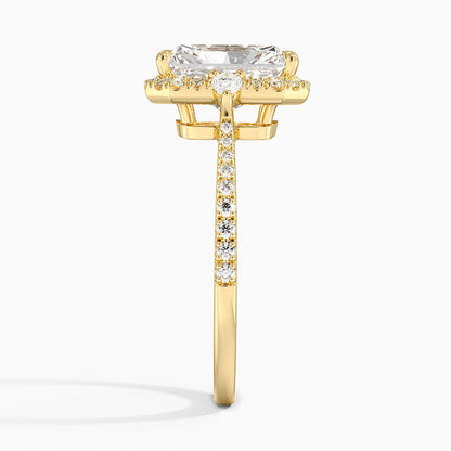 2.20 Karat Radiant Halo Tasarım Tektaş Laboratuvar Pırlanta Yüzük  18K  -Vittora - Bold Diamonds