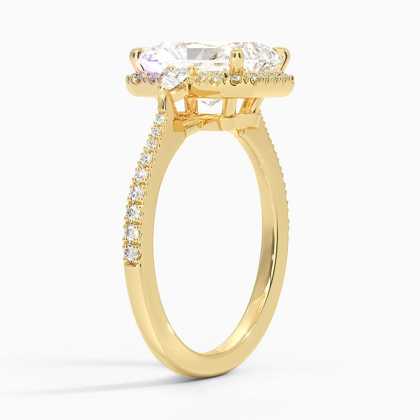 2.20 Karat Radiant Halo Tasarım Tektaş Laboratuvar Pırlanta Yüzük  18K  -Vittora - Bold Diamonds
