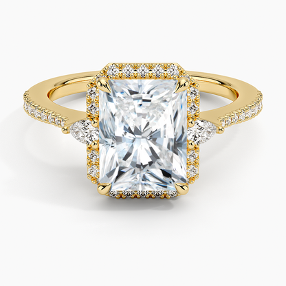 2.20 Karat Radiant Halo Tasarım Tektaş Laboratuvar Pırlanta Yüzük  18K  -Vittora - Bold Diamonds